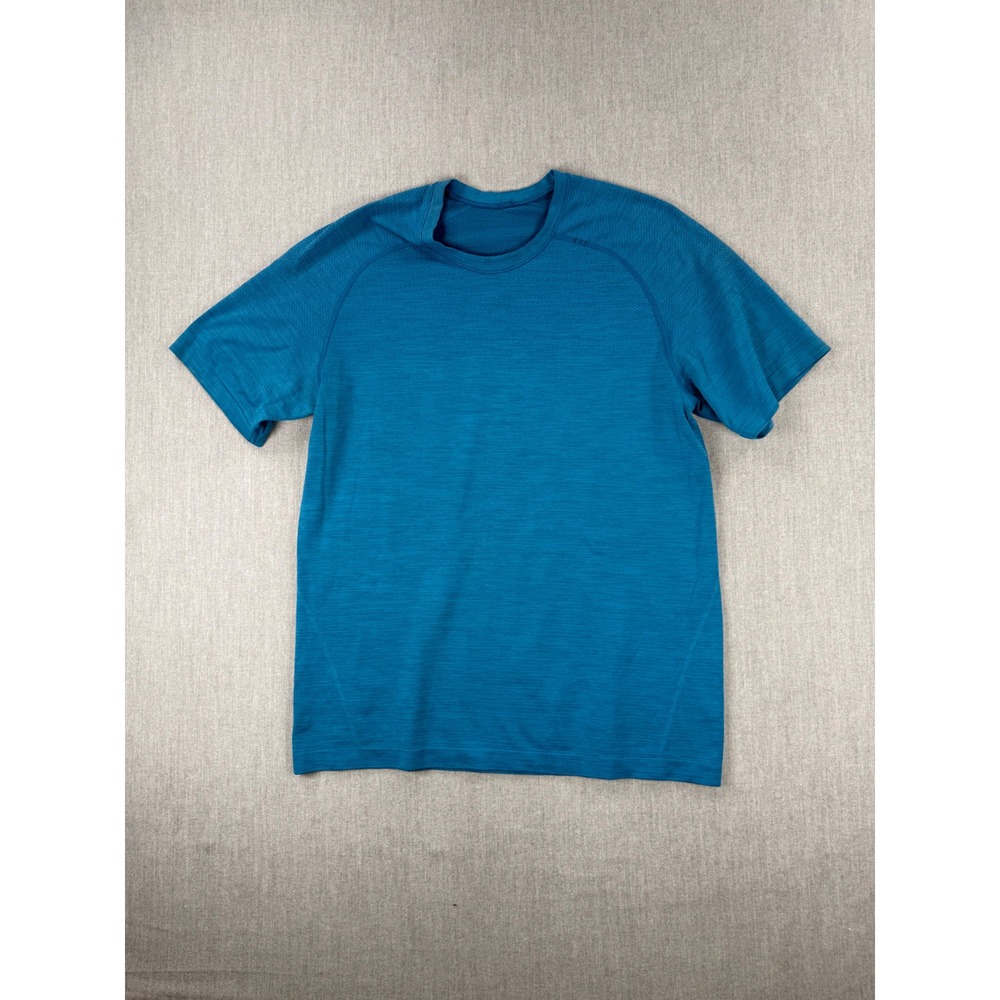 Lululemon Metal Vent Tech Short Sleeve Shirt Mens Medium Teal Blue Heather Tee